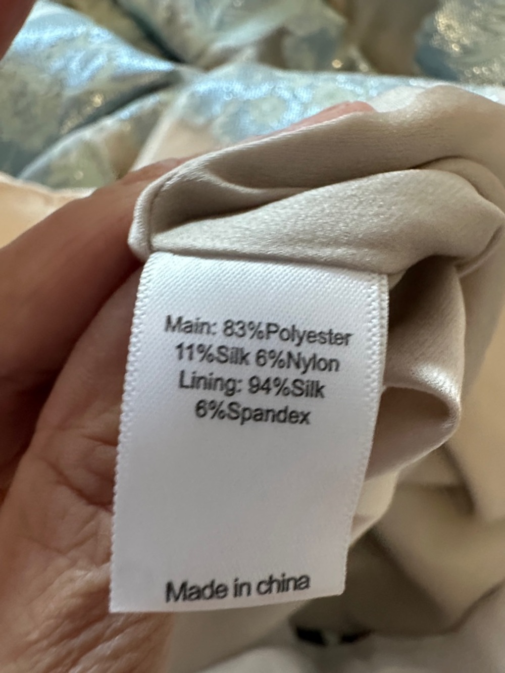 St. John Light Blue and Cream Floral Fit-and-Flare Midi Dress - Picture 10 of 10